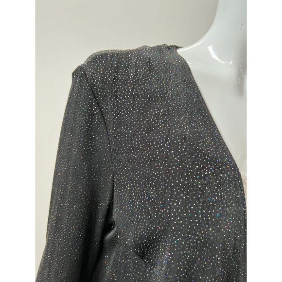 Delta Burke Metallic Thread Jacket  M Black  Metallic Polyester Made in USA - Picture 3 of 16